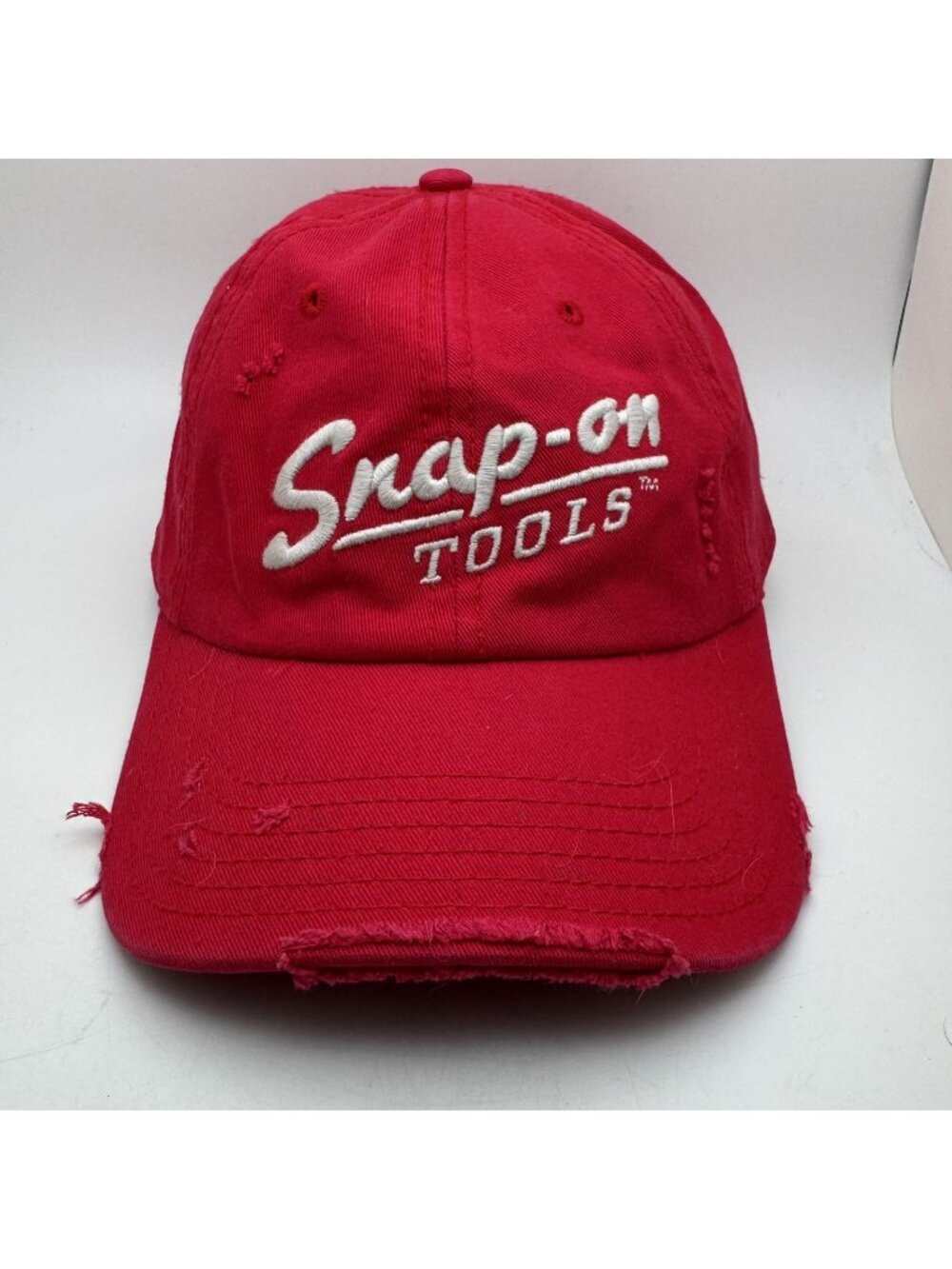 Snap-on Tools Baseball Cap Hat Red Distressed Wild 100% Cotton Adjustable